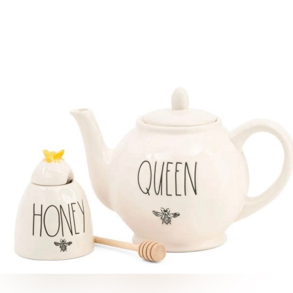 Rae Dunn Honey Pot and Tea Pot Set